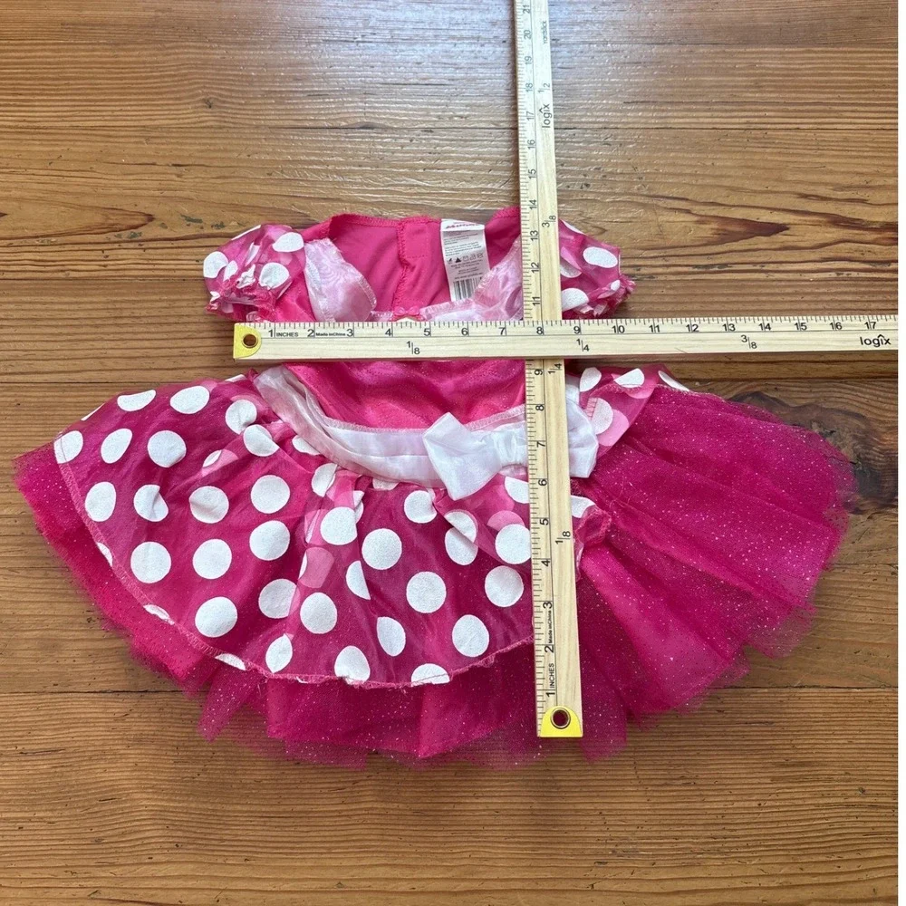 Disney Minnie Mouse Costume Kids Pink Polka Dot Tutu Dress SIZE 12-18 Months - Picture 5 of 5